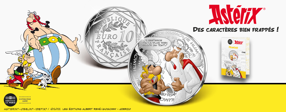 Monnaie officielle de 10 Euros en argent «Asterix - Humour 1/18» 2022
