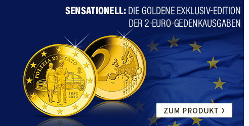 Die Goldene Exklusiv-Edition 2022 der 2-Euro-Gedenkausgaben