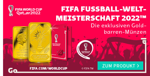 Die Goldbarren-Münzen zur FIFA Fussball-Weltmeisterschaft 2022